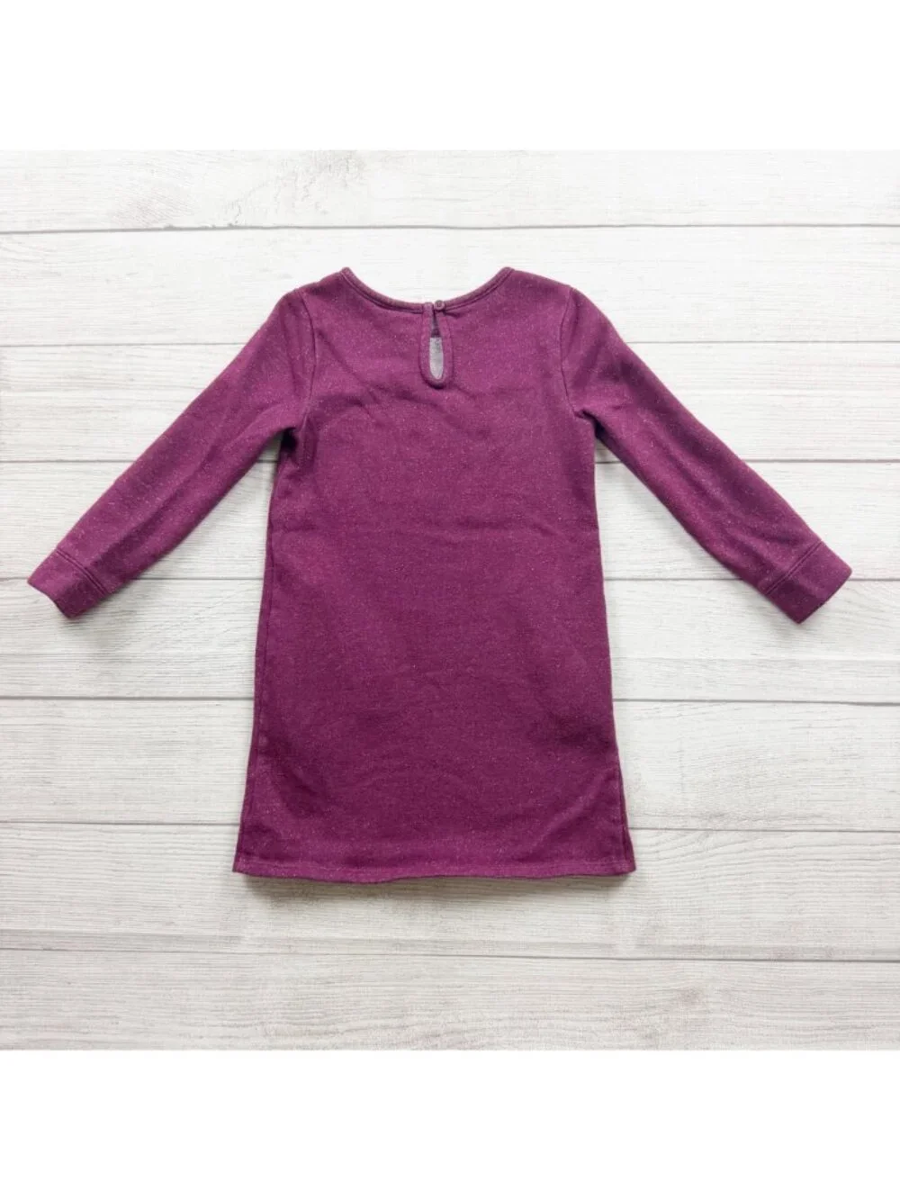 Old Navy Girls Purple Glitter Knit Long Sleeve Dress Casual Comfortable 5T